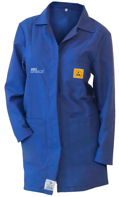 ESD Lab Coat 1/2 Length ESD Smock Royal Blue Female M Antistatic Clothing ESD Garment